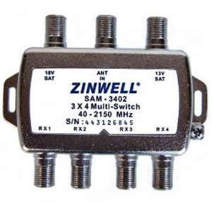 Directv Lot Of 6 Zinwell 3x4 Multiswitch Satellite Switch Dishnetwork 