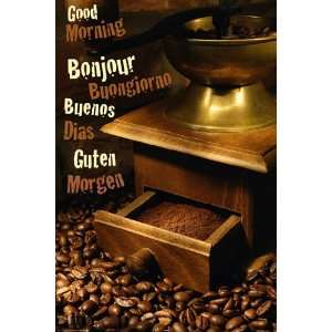  HUGE LAMINATED / ENCAPSULATED Good Morning Coffe Beans 
