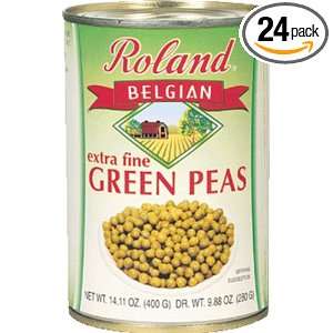 Roland Extra Fine Green Peas (Petits Pois), 14.1 Ounce Can (Pack of 24 