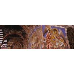 Fresco on the Walls of a Monastery, Rila Monastery, Bulgaria Stretched 