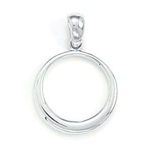  Sterling Silver  Small Circle Pendant Charm Necklace 