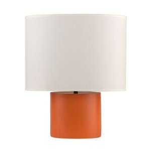  Devo Oval Table Lamp Base Carrot, Shade Natural Linen 