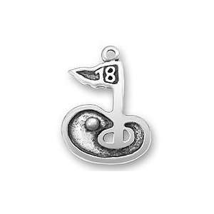  .925 Sterling Silver Golf Hole Charm 