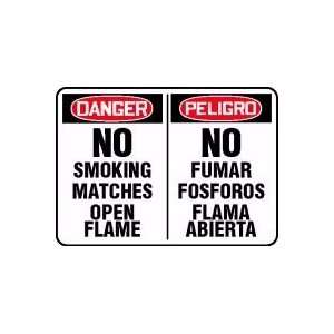  DANGER NO SMOKING MATCHES OPEN FLAME (BILINGUAL) 10 x 14 