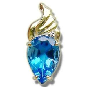  .0175 ct 15X10 Pear Blue Topaz Pendant Jewelry