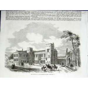  New School Buildings Eton College Antique Print 1862