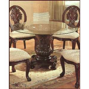    Rich Cherry Glass Top Dining Table CO 101030 Furniture & Decor