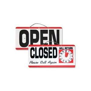  open/closed sign is made of weather resistant plastic. On the closed 