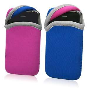 BoxWave HTC Touch Diamond (CDMA) SoftSuit (Super Blue / Flamingo Pink 
