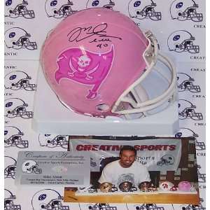   Alstott Autographed Mini Helmet   Riddell Pink Bucs