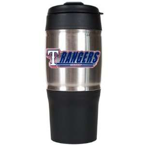 Texas Rangers 18 oz. Stainless Steel / Black Travel Mug (with Rangers 