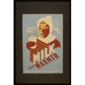  WPA Poster Milk   for warmthEnergy food.