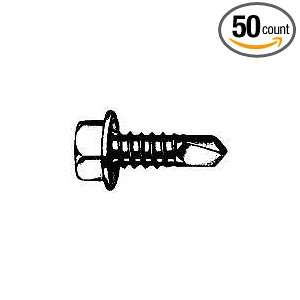 10X1 1/4 Hex Head Drill Screw Black (50 count)  