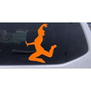 Dancer Silhouettes Car Window Wall Laptop Decal Sticker    Orange 26in 