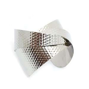   Metal Cuff ; 2.75 W; Silver Textured Metal; Bends To Fit Jewelry