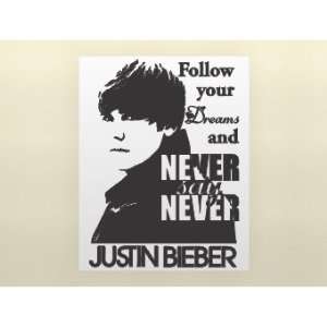  Justin Bieber Wall Decal   Never Say Never   Silhouette 