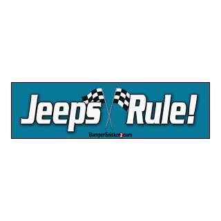  Jeeps Rule   bumper stickers (Large 14x4 inches 