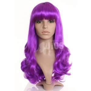  Katy Perry Style Bright Purple Long Curly Wig With Fringe 
