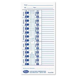  Lathem® Time Universal Time Card, White, 100 per Pack 
