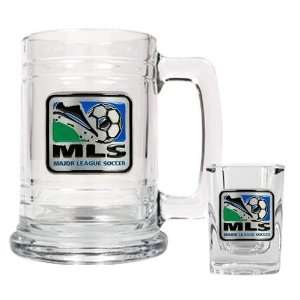  Major League Soccer Logo Glass Tankard and Square Shot 