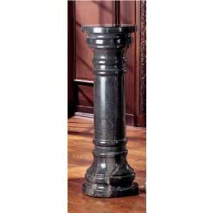  40h 145lbs Solid Marble Black Column Pedestal