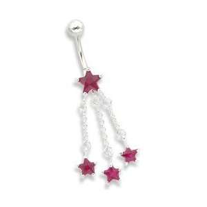  14g 12g 10g DANGLE 4 STAR MOVING NAVEL 14g 3/8~10mm 