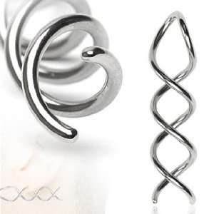 316L Surgical Steel Swirl Twist Tapers   14G (1.6mm), Sold as a Pair