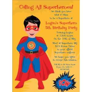  Super Hero Black Hair Invitations