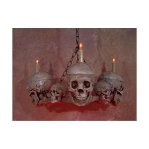 Life Size Skull   Femur Bone Chandelier with Three Skulls   Halloween 