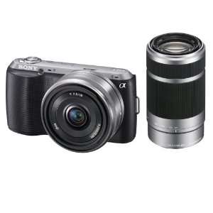  Lens Digital Camera in Black with Sony SEL16F28 16mm Wide Angle Lens 