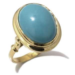   18 karat Gold with Turquoise, form Oval, weight 7.1 grams Jewelry