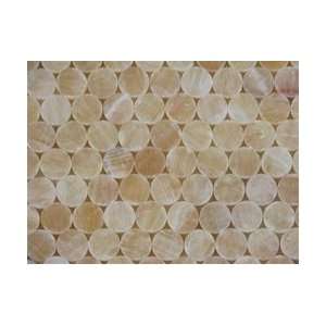  4x4 Sample of Honey Onyx Circles Circular Polished Mosaic 