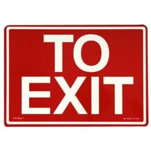 Glow In The Dark Exit Signs   peel and stick eg sign yellow/bl; red 