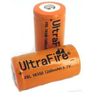  Ultrafire 18350 1200mah 3.7v BUTTON TOP Rechargeable 