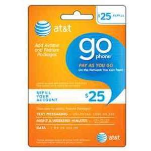  GoPhone Pay as You Go $25 Refill Cell Phones 