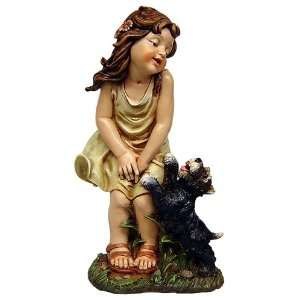  Girl with Puppy Garden Statue