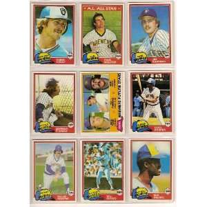  1981 Milwaukee Brewers Topps Team Set w/ High Numbers 