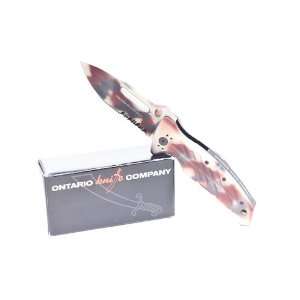  Ontario XM 1DS Folding Knife w/ Desert Camo Handle Sports 
