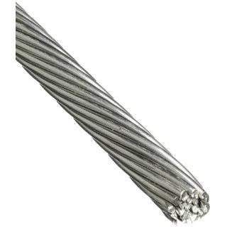 Stainless Steel 316 Wire Rope, 1x19 Strand, 1/8 Bare OD, 25 Length 
