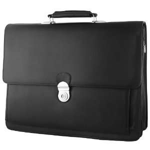  Black Leather Mans Business Laptop Briefcase Messenger 