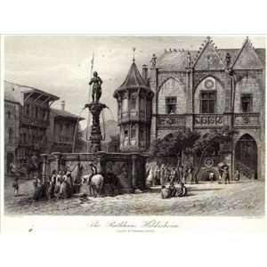  The Rathhaus, Hildesheim, engraved by J.J. Crew, printed 