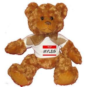  HELLO my name is MYLES Plush Teddy Bear with WHITE T Shirt 