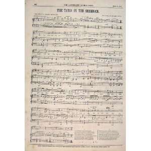  Song Music Tears Shamrock Crowquill Loder Print 1847