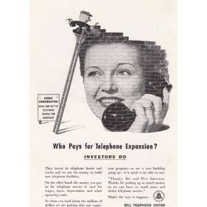  Print Ad 1948 Bell Telephone Who pays for telephone 