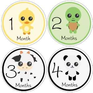  Kawaii Animals Baby Month Stickers for Bodysuit #25 Baby