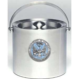   Steel Ice Bucket with Lid Pewter Logo 3 Litre Capacity