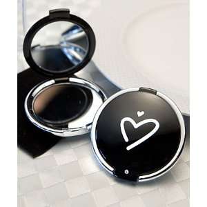   Black Heart Design Compact Mirror Favors