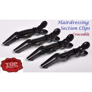  CROCODILE Thick Hair Strong Hold Hairdressing Clips Black 