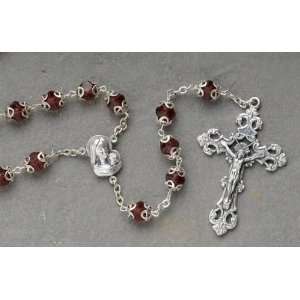   Crystal Beaded Rosary With 8MM Glass Beads 22 #3044