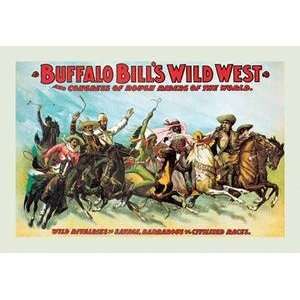  30 x 20 Canvas. Buffalo Bill Wild Rivalries of Savage 